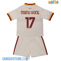 Camisa de time de futebol AS Roma Manu Kone #17 Replicas 2º Equipamento Infantil 2026-27 Manga Curta (+ Calças curtas)